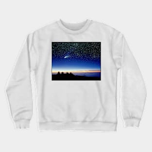 Mauna kea observatory & comet Hale-Bopp (R118/0241) Crewneck Sweatshirt